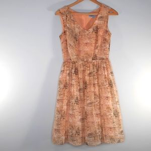 ANTONIO MELANI  Orange/Green/Purple Print Dress SZ 0